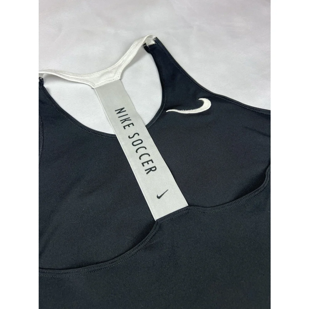 Nike Soccer Tank Top Womens Small Black Racerback Shape Sport EUC